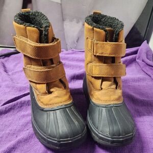 Sorel Mountain Calling Child Boots Size 3 Thinsulate Insulation Strap Pre-Owned